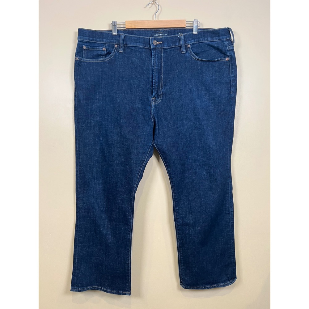 Lucky Brand 181 Relaxed Straight Jeans Mens 46x30 Dark Wash Denim Stretch Denim